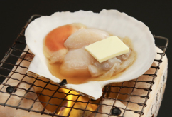 天然帆立貝焼き