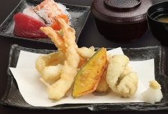 前浜 天ぷら刺身定食
